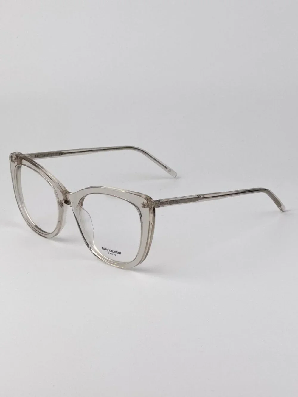Saint Laurent SL778 004 Cat Eye Eyeglasses Transparent Beige | Women’s Designer